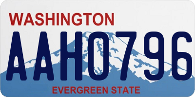 WA license plate AAH0796