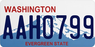 WA license plate AAH0799