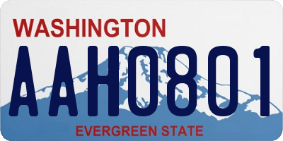 WA license plate AAH0801