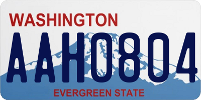 WA license plate AAH0804