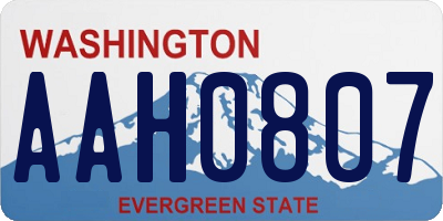 WA license plate AAH0807