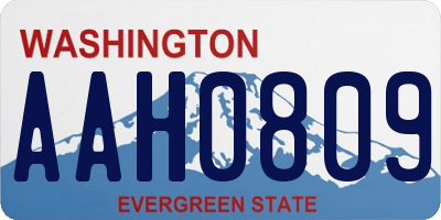 WA license plate AAH0809