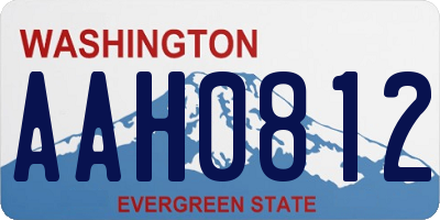 WA license plate AAH0812