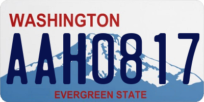 WA license plate AAH0817