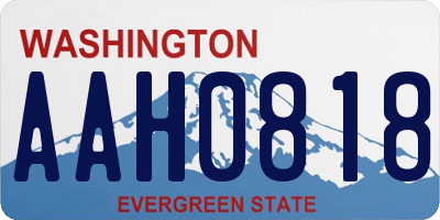 WA license plate AAH0818
