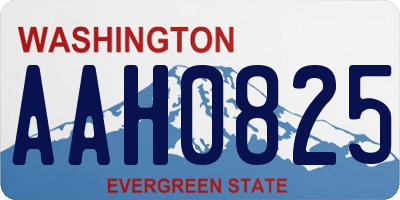 WA license plate AAH0825