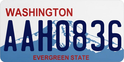 WA license plate AAH0836