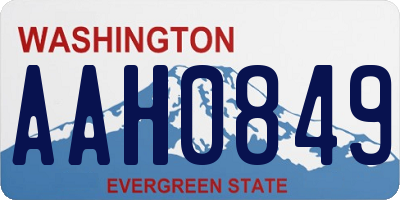 WA license plate AAH0849