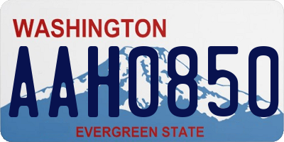 WA license plate AAH0850