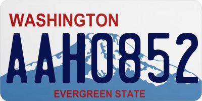 WA license plate AAH0852