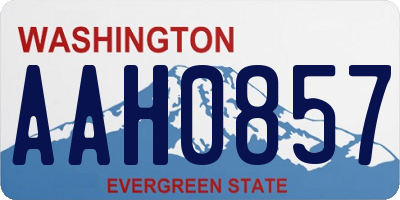 WA license plate AAH0857