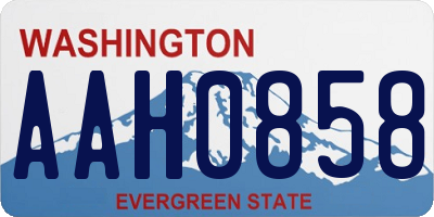 WA license plate AAH0858