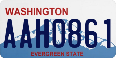 WA license plate AAH0861