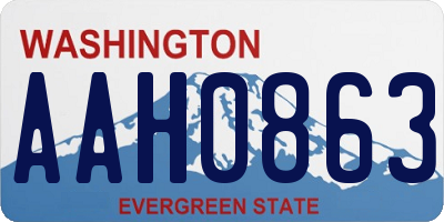 WA license plate AAH0863