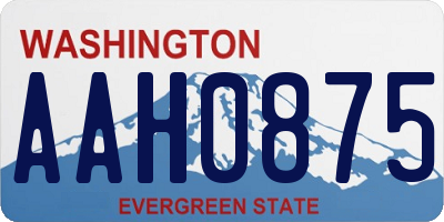 WA license plate AAH0875