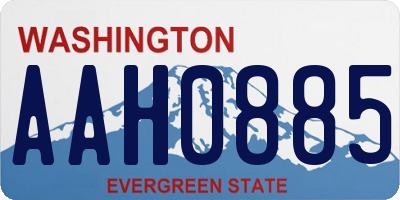 WA license plate AAH0885