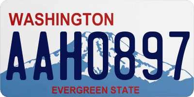 WA license plate AAH0897