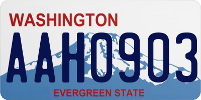 WA license plate AAH0903