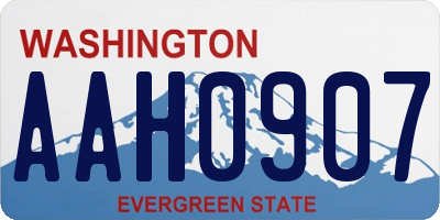 WA license plate AAH0907