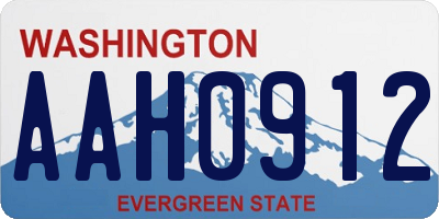 WA license plate AAH0912