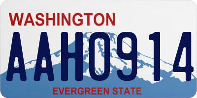 WA license plate AAH0914