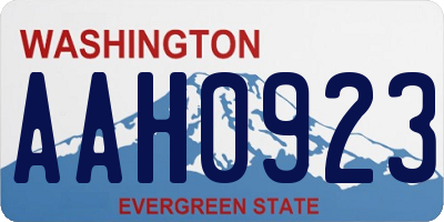 WA license plate AAH0923