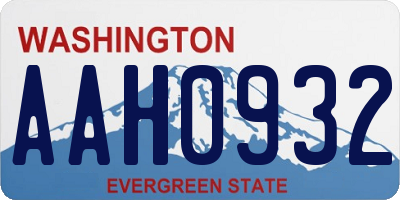 WA license plate AAH0932