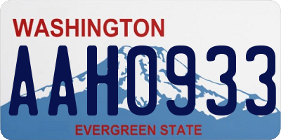 WA license plate AAH0933