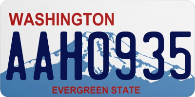 WA license plate AAH0935