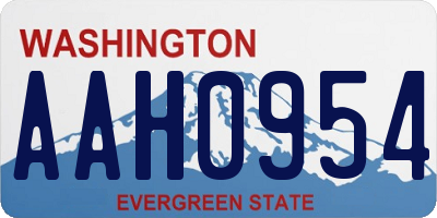 WA license plate AAH0954