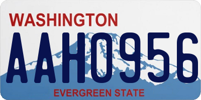 WA license plate AAH0956