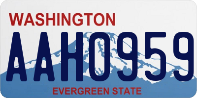 WA license plate AAH0959