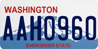 WA license plate AAH0960