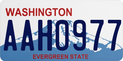 WA license plate AAH0977