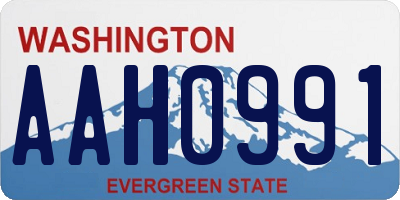WA license plate AAH0991