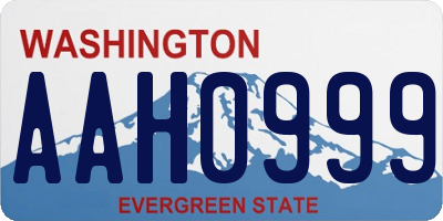 WA license plate AAH0999
