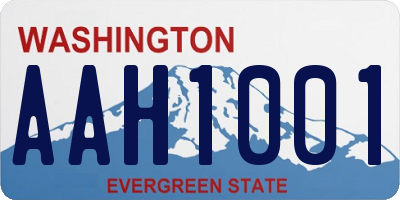 WA license plate AAH1001