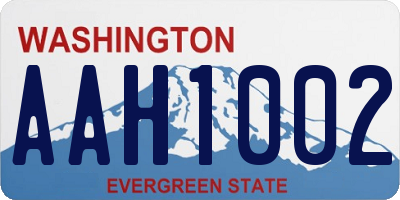 WA license plate AAH1002