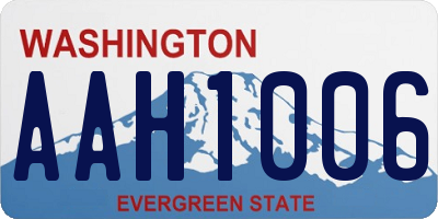WA license plate AAH1006
