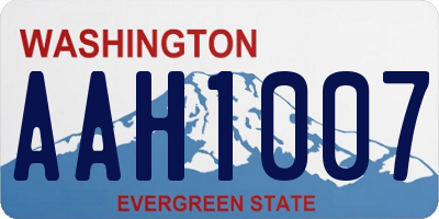 WA license plate AAH1007