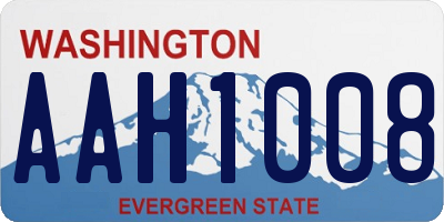 WA license plate AAH1008