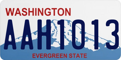 WA license plate AAH1013