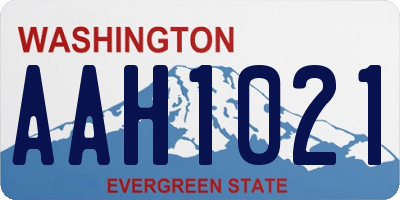 WA license plate AAH1021