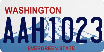 WA license plate AAH1023