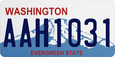 WA license plate AAH1031