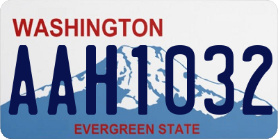 WA license plate AAH1032