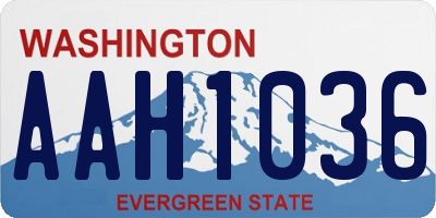 WA license plate AAH1036