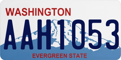 WA license plate AAH1053