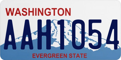 WA license plate AAH1054