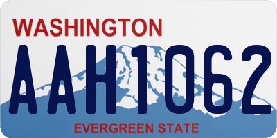 WA license plate AAH1062